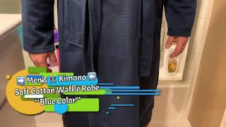 CHOICE99 Men's Kimono Waffle Robe, Soft Cotton-- By: dawnbright