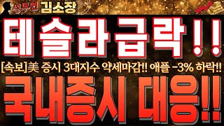 [전일 미국증시 및 국내 증시전망]美 증시 3대지수 약세!! 익일 옵션만기일 영향!!테슬라 ,애플 급락하며 국내증시 영향 있을 수 있으니 必 시청 후 대응하세요!! #국내증시