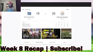 CASUAL NFL WEEK 8 RECAP