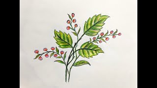 How to draw a Leaf | easy Leaf drawing | beautiful Leaf drawing | step by step  leaves drawing