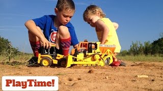 Diggers and Dump Trucks Excavating Some Dirt l Let's Play!