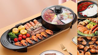 SOGA 2 in 1 Electric Non-Stick BBQ Teppanyaki Grill Plate Steamboat Dual Sided Hotpot