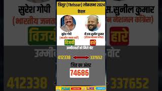 Thrissur Lok Sabha Election Result 2024 #loksabhaelection2024 #kerala  #youtubeshorts #shorts ..