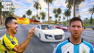 RONALDO ÇİN'DEN GELEN ROKETTEN HIZLI ARABAYLA MESSİ'Yİ TROLLÜYOR!(KAVGA ÇIKTI!) - GTA 5