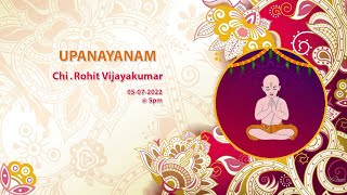 Upanayanam of ROHIT VIJAYAKUMAR