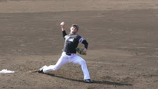 スロー映像)ソフトバンク 奥村政稔 投球フォーム 2019.2.17