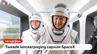 TERUGKIJKEN: Tweede lanceerpoging capsule SpaceX