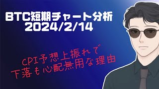 BTC短期チャート分析【2024/2/14】CPI予想上振れで下落、今の価格帯での賢い戦略、下落が心配無用な理由、GUCCIが貰えるキャンペーン、仮想通貨・ビットコイン・S\u0026P500・ドル円