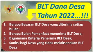 Mekanisme Bantuan Langsung Tunai ||BLT Dana Desa 2022