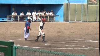 豊見城中学校野球部　２０１４年　夏季大会 　玉城戦　優斐左中間２塁打　タイムリー