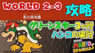 ワールド2-3攻略  グリーンスターX3  ハンコの場所  【スーパーマリオ3Dワールド+フューリーワールド】