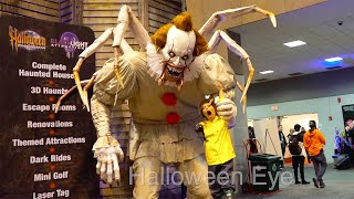 Giant Scary Animatronics! IT Pennywise Clown, Krampus | Transworld HAA Haunters Tradeshow
