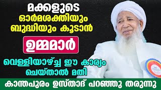 മക്കളുടെ ഓർമശക്തിയും ബുദ്ധിയും കൂടാൻ ഉമ്മമാർ ഈ ഒരു കാര്യം മാത്രം ചെയ്താൽ മതി...!! Kanthapuram Usthad