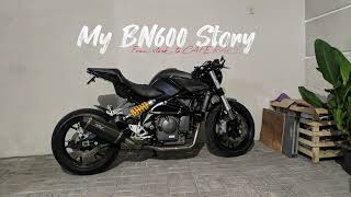 Story of Benelli BN600 to Caferacer Time lapse Build TNT 600 Benelli Caferacer