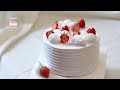 Homemade Simple Strawberry Whipped Cream Cake