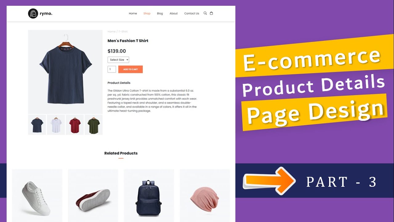 Ecommerce Website HTML CSS | Make Ecommerce Product Details Website ...