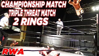 Chris Evans vs Red Miracle vs EJ Sparks | Double Ring RWA Championship Match