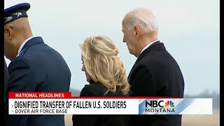 President Biden, first lady attend dignified transfer for U.S. soldier killed in strike