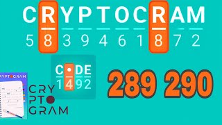 CRYPTOGRAM Word Logic Puzzles level 289 290