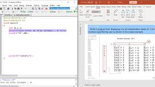C programming : Lecture#9(Nested Loops) Exercise#2 part 1