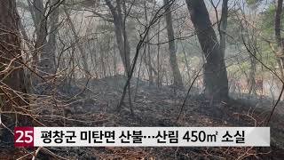 평창군 미탄면 산불…산림 450㎡ 소실