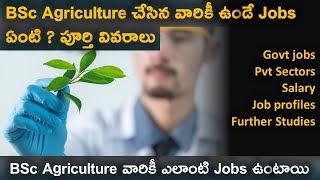 Jobs after BSc Agriculture | Agriculture Career in India