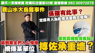 中山樓盤丨觀山水大烏龍事件丨網傳承重墻被搏搞得人心惶惶😨丨係確有其事定係有人別有用心誇大宣傳❗❓丨從業多年連係咪承重墻都分唔清？🤔【cc中文字幕】