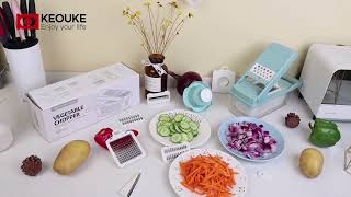 Amazon com  KEOUKE Vegetable Chopper Slicer Dicer   12  in  1 Onion Chopper Fruits Cutter Mandoline