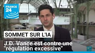 Sommet sur l'IA : le vice-président américain J.D. Vance est contre une \