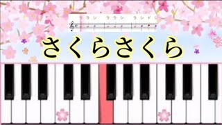 さくらさくら【簡単ピアノ】ドレミ付き楽譜