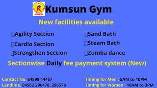 Kumsun Gym Sivakasi - New Branch and facilities