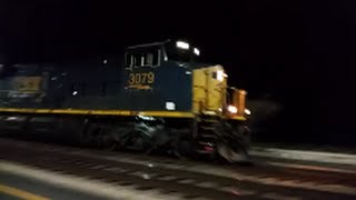 [CSX]3079 ES44AH-ES44AH Leads U470-11 Long Empty Coal Train In Fay NC With Horntaps Headed NB