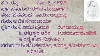 ಕವಿ ಚಕ್ರವರ್ತಿ ರನ್ನ ಕವಿಯ ಪರಿಚಯ॥KAVI CHAKRAVARTI RANNA॥ಕನ್ನಡ ಚಂಪೂ ಕವಿ-೩॥