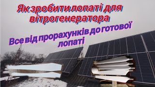 Лопаті для вітрогенератора. Повний цикл, від прорахунків до виготовлення.