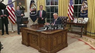 Trump signs additional executive orders in Oval Office