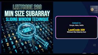 LeetCode 209: Minimum Size Subarray Sum in less than 5 minutes | Sliding Window