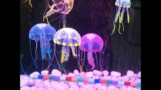 Soft Colorful Silicon Fluorescent Floating Glowing Jellyfish Effect Fish Tank Decoration Aquarium