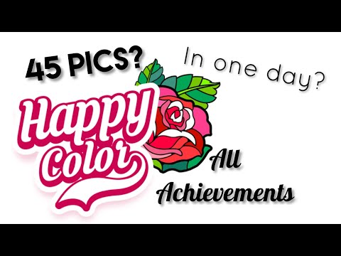 Obteniendo todos los logros en la aplicación Happy Color: ¡¿45 imágenes en un día?!