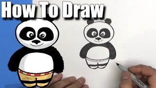 How To Draw Po from Kung Fu Panda - EASY Chibi - Step By Step - Kawaii