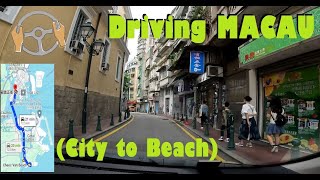 Driving MACAU 2024: Car Drive from City to the Beach! (Macao, Taipa, Coloane) 4K Video.