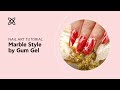 BLUESKY Nail Design Tutorial - Marble Style by Gum Gel