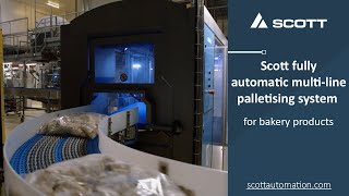 Scott Fully automatic multi-line palletising system for bakery products