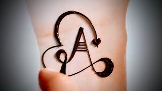 A Letter Mehndi Design | Creative "A"  Alphabet Mehndi Tattoo Design