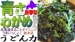 激旨😋青さワカメうどん！新琴似「うどん力」に行きました！夜は居酒屋「うまいっしょ！」