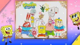 How to draw spongebob doodle | doodle art | spongebob drawing |  Spongebob characters drawing