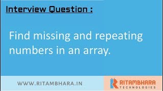 Find repeating and missing number