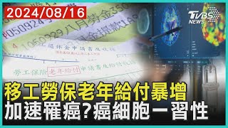 勞保老年給付「移工5年領16億」 癌細胞愛吃糖?這樣吃「加速罹癌」 ｜十點不一樣 20240816