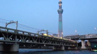 東京スカイツリー 七夕ライトアップ 点灯の瞬間 2013-07-07 TOKYO SKYTREE's floodlight tanabata star festival