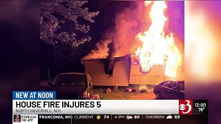 5 sent to hospital after house fire