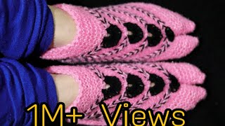 Latest Ladies Socks Flowers Design 2019 (आसान तरीके से बनाए )